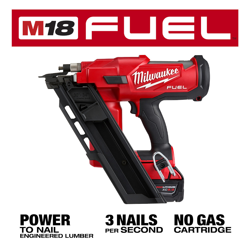 Milwaukee M18 FUEL 30 Degree Framing Nailer Kit from GME Supply